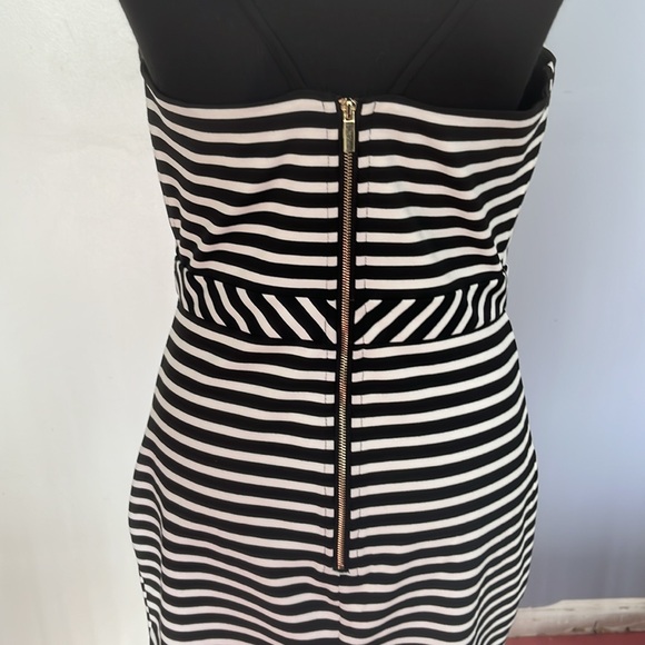 DYNAMITE | Black & White Striped Halter Mini Dress Sz M - Picture 6 of 6